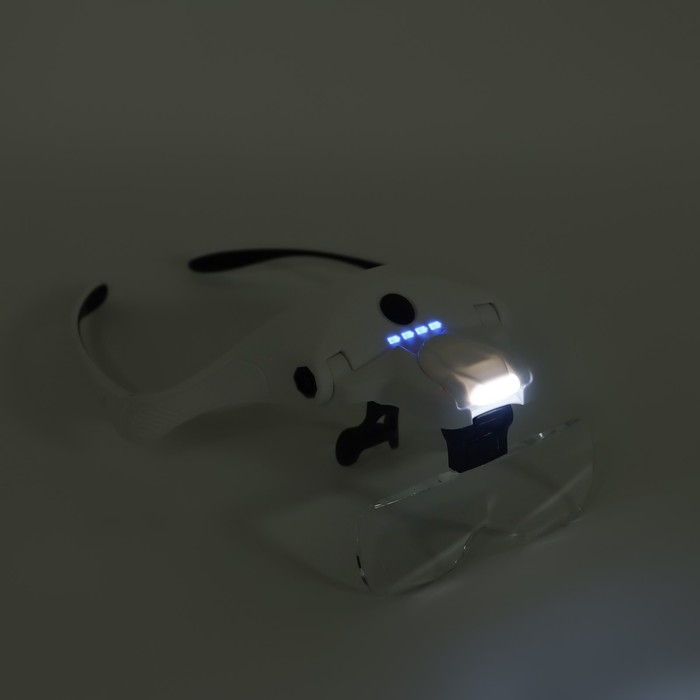 Лупа налобная (очки), 5 линз в комплекте, подсветка, индикатор заряда Лупа налобная (очки), 5 линз в комплекте, подсветка, индикатор заряда