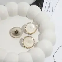 Набор пуговиц на ножке, d=21.5 мм, 5 шт., цвет белый/золотой