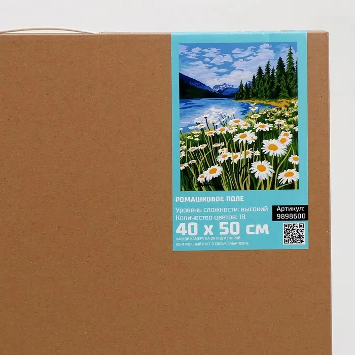 Картина по номерам на холсте с подрамником Картина по номерам на холсте с подрамником "Ромашковое поле" 40*50 см