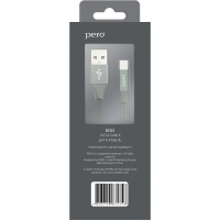 Кабель USB PERO DC-02 Type-C, 3А, 1м, серый
