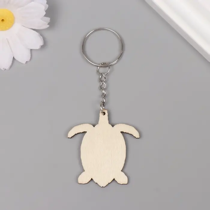 Брелок дерево "Черепаха с рыбками на панцире" 4,4х4х0,3 см