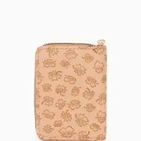 Кошелёк на молнии, 13&times;2&times;9 см, с принтом, бежевый