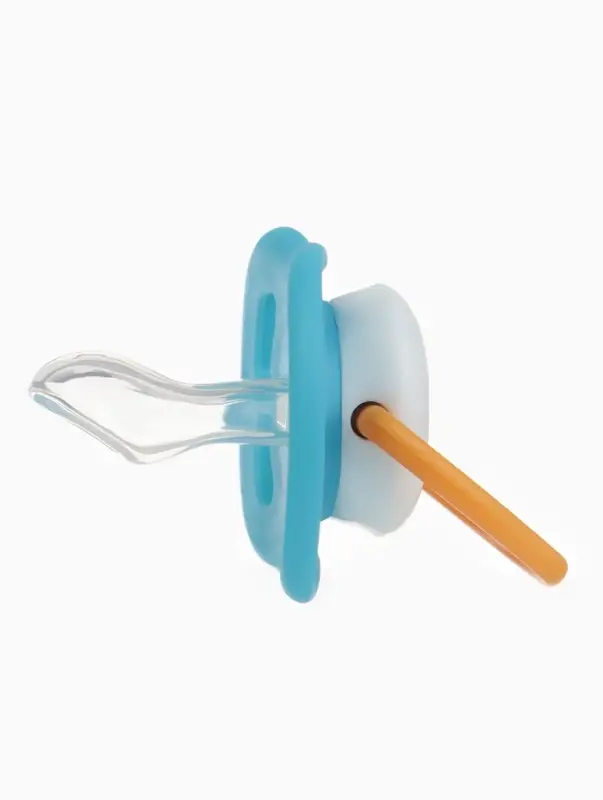 Соска - пустышка ортодонтическая &laquo;Пингвин&raquo;, +6 мес., голубая