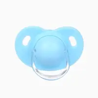 Соска-пустышка ортодонтическая, силикон, от 6 мес., с колпачком, голубая, МИКС