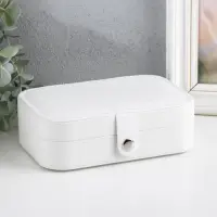 Шкатулка кожзам для украшений "Матовая гладь" белая 16х11х5 см