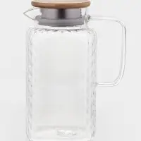 Кувшин BellaTenero &laquo;Эко&raquo;, 1.5 л, с бамбуковой крышкой, стекло, прозрачный