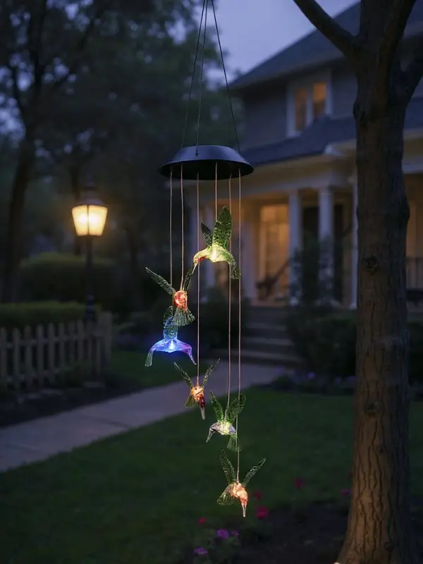 Садовый светильник &laquo;Колибри&raquo;, уличный, на солнечной батарее, 6 LED, свечение мульти