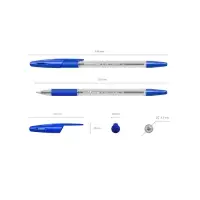 Ручка шариковая ErichKrause R-301 Classic Stick & Grip, узел 1.0 мм, синяя, с резиновым держателем, мягкое и комфортное письмо