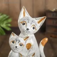 Сувенир дерево "Три белые кошечки" 5х14х25 см