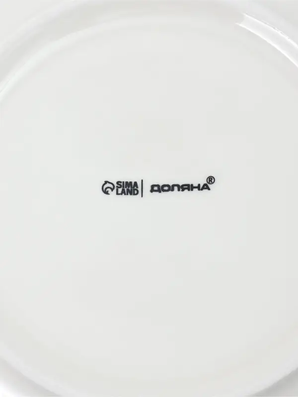 Тарелки обеденные Доляна White Label, набор 4 шт., d=20 см, фарфор, белые
