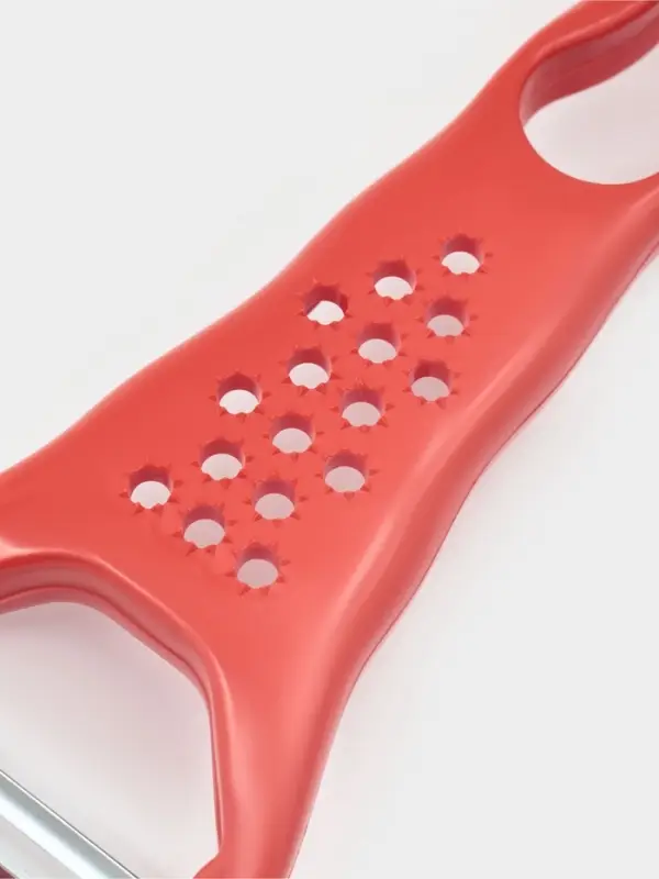 Овощечистка двухсторонняя Libra Plast &laquo;Скраб&raquo;, 18 см, красная