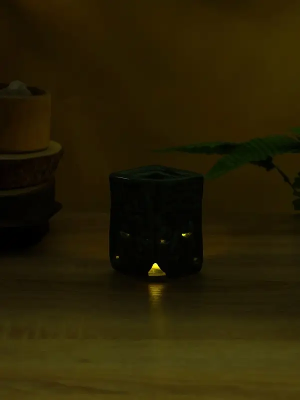 Аромалампа "Близнецы" керамика, цв. зелёный, 6,5х6,5х9 см