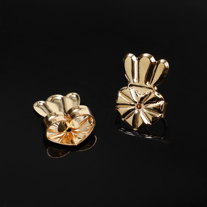 Заглушки для сережек, швенз, пусет  металлические поддреживающие (набор 5 пар), цвет золото