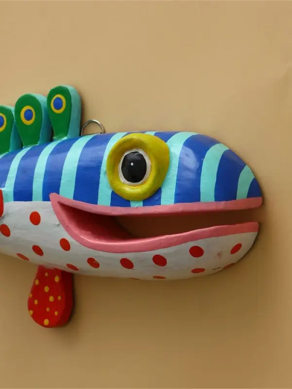 Панно «Рыба-хищник», 26×15×6 см, дерево, разноцветное