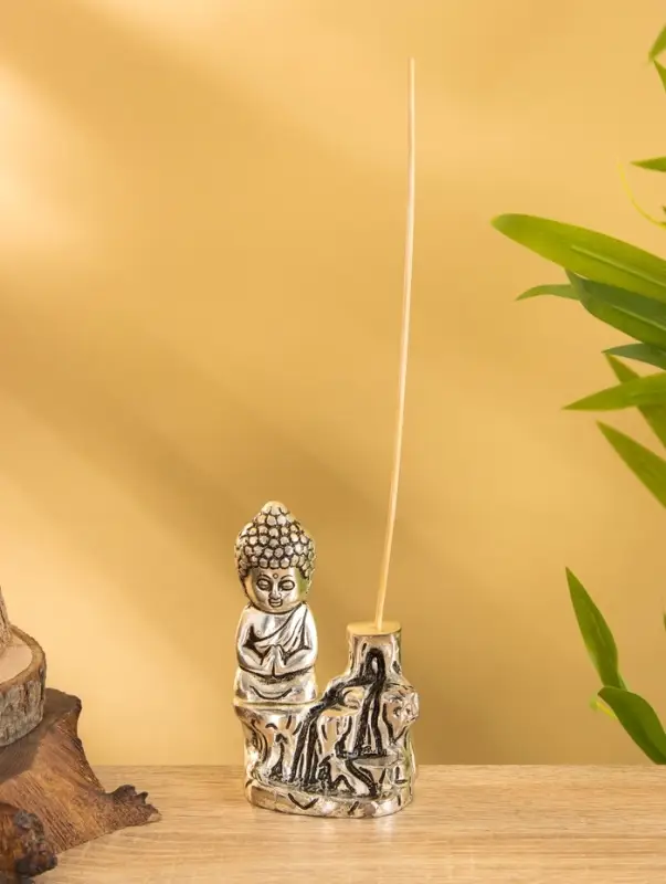 Подставка под благовония  Подставка под благовония "Будда Намасте" алюминий 7х6х11 см