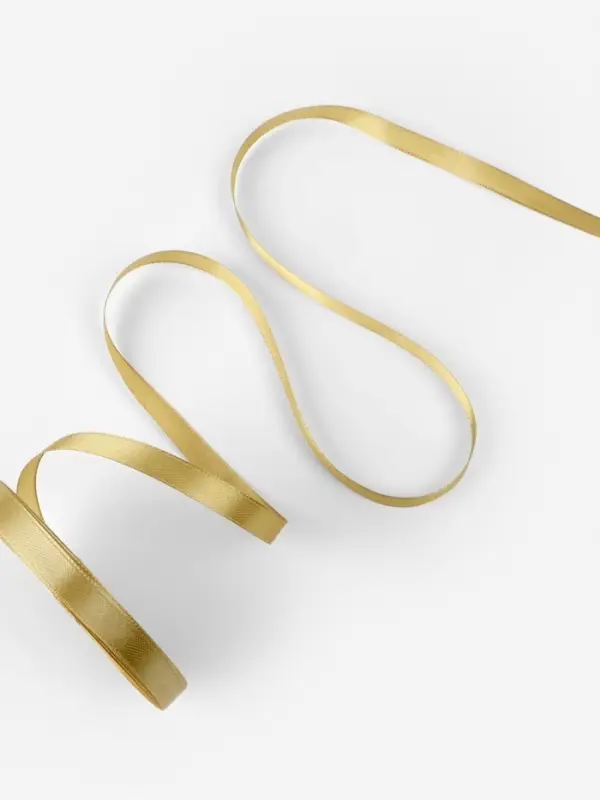 Лента атласная, 10 мм, 23&plusmn;1 м, цвет золотой №204