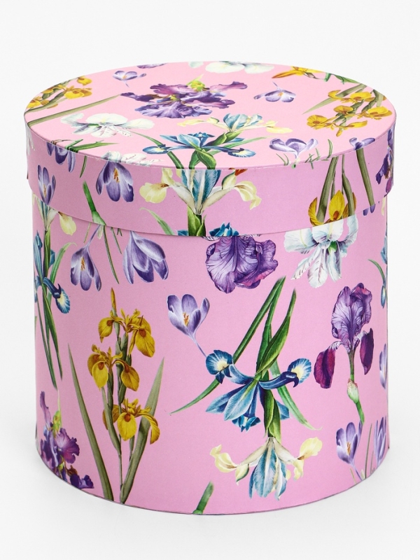 Шляпная коробка, Цветы, 20 х 20 см