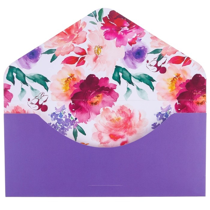 Конверт для денег, софт.тач, 19х9 см «Только для тебя», Минни Маус Конверт для денег, софт.тач, 19х9 см «Только для тебя», Минни Маус