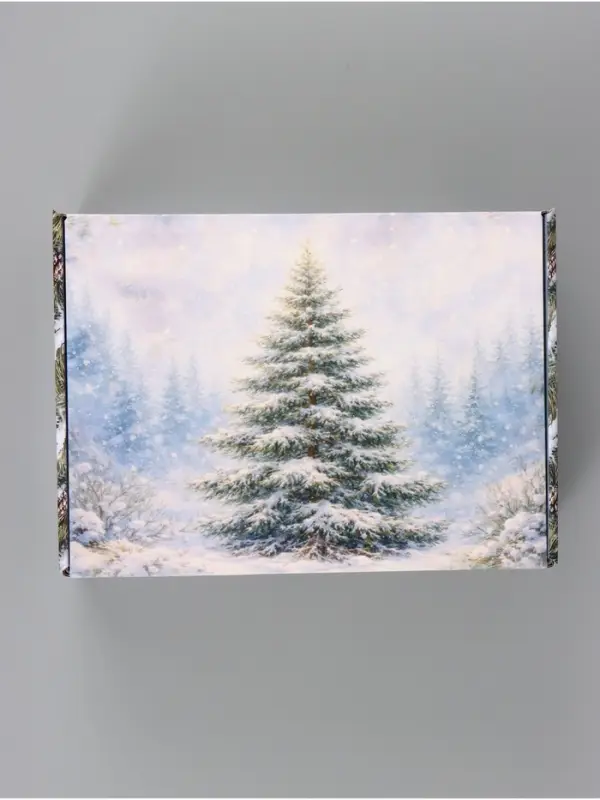 Коробка подарочная, самосборная &laquo;Зимняя елочка&raquo;,30.7&times;22&times;9.5 см