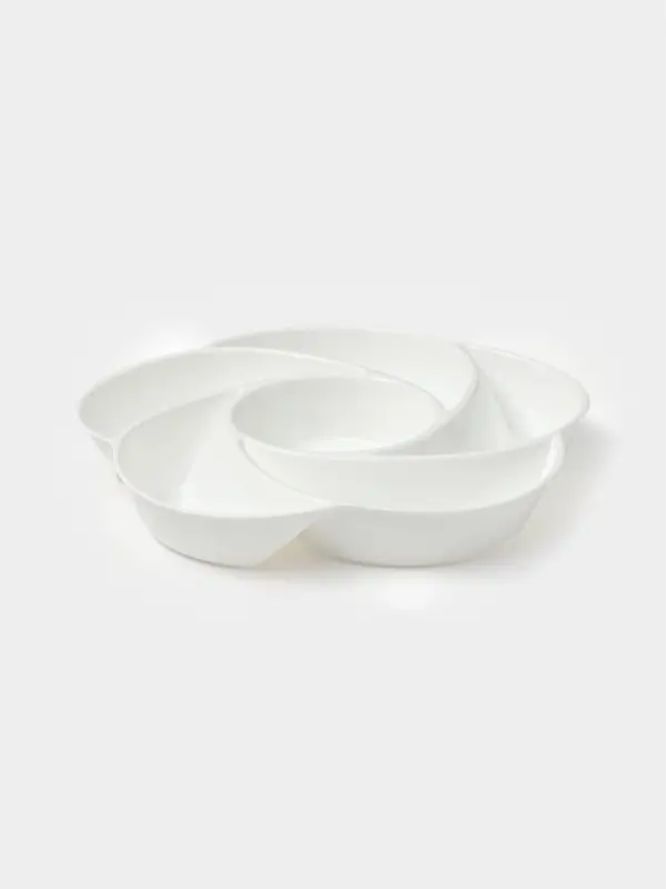 Менажница глубокая, 6 секций, d 28 см, цвет белый