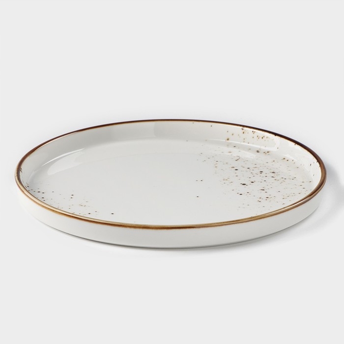 Тарелка фарфоровая с бортиком Magistro «Церера», d=19,5 см, белая Тарелка фарфоровая с бортиком Magistro «Церера», d=19,5 см, белая