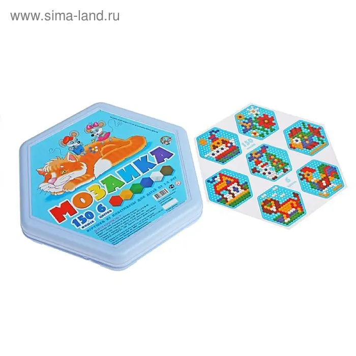 Мозаика шестигранная, 150 элементов, 6 цветов