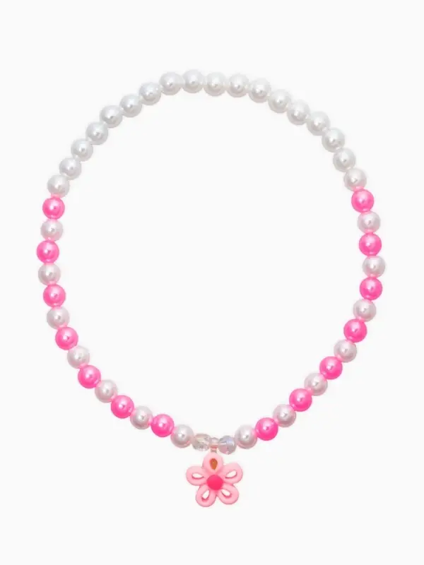 Набор детских украшений &laquo;Выбражулька. Цветок&raquo;, 4 предмета: клипсы, кольцо, бусы, браслет, розовый, белый