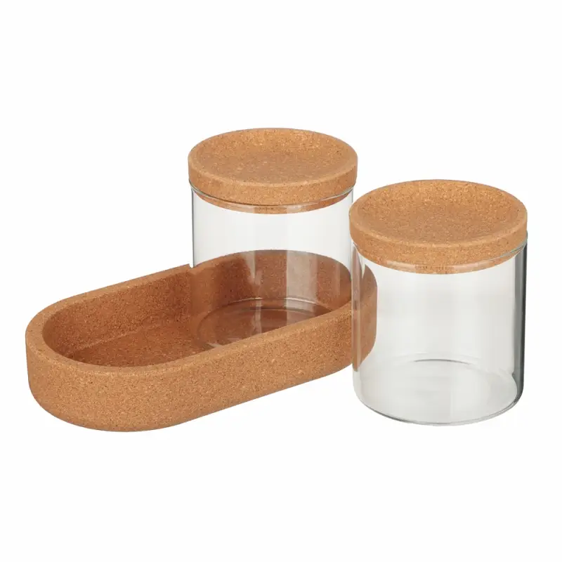 VETTA ЭКО Набор банок для хранения, 2шт., 300мл, 18х9,6х10см, стекло, пробка