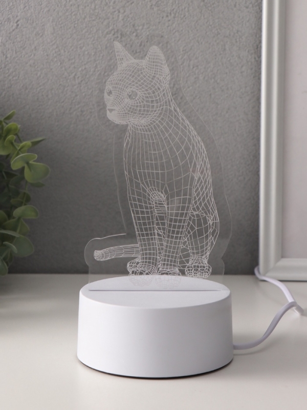 Светильник Светильник "Кошка" LED RGB от сети RISALUX 9,5х8,2х17 см