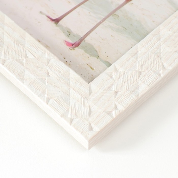 Фоторамка пластик 15х20 см Фоторамка пластик 15х20 см "Ромбы. Текстура дерева" белая 23,5х18,5 см