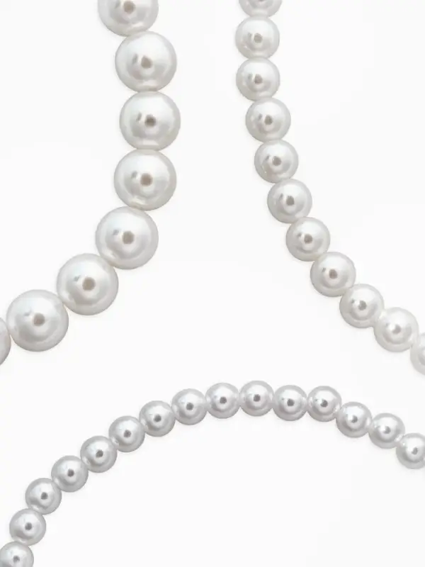 Чокеры из бусин &laquo;Сияние жемчуга&raquo;, 3 шт. бусины №14.10, 8, L=43 см, белый в серебре