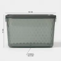 Контейнер для заморозки и хранения продуктов phibo &laquo;Кристалл&raquo;, 1.7 л, 18&times;12.5&times;11 см, пластик, прозрачный, крышка серая