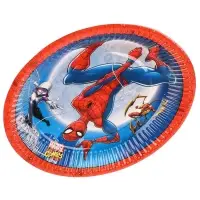 Тарелка бумажная одноразовая &laquo;С Днем Рождения!&raquo;, 18 см, Человек-паук