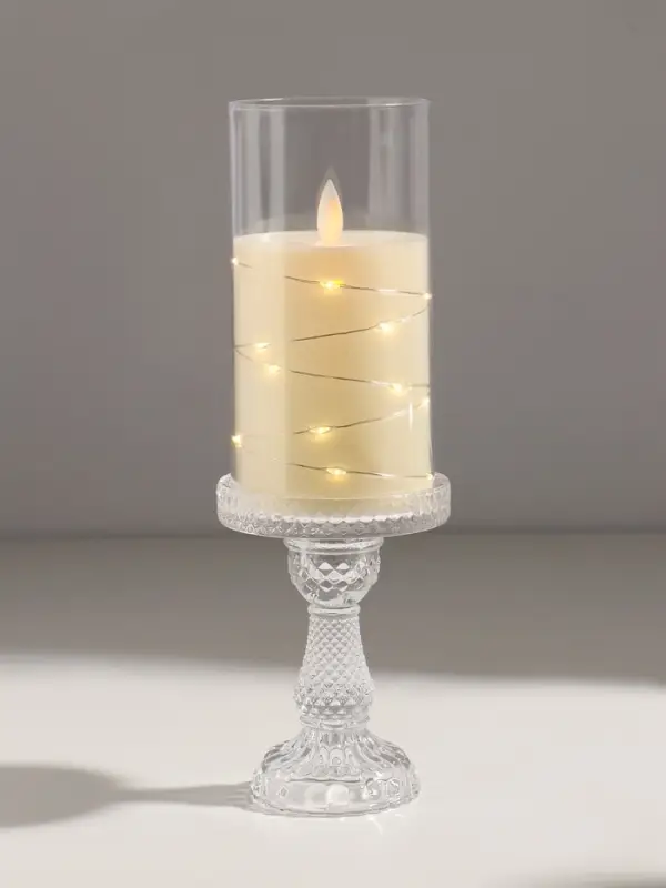 Подсвечник стекло  Подсвечник стекло "Монпелье" прозрачный d=8 см 8,8х8,8х12 см