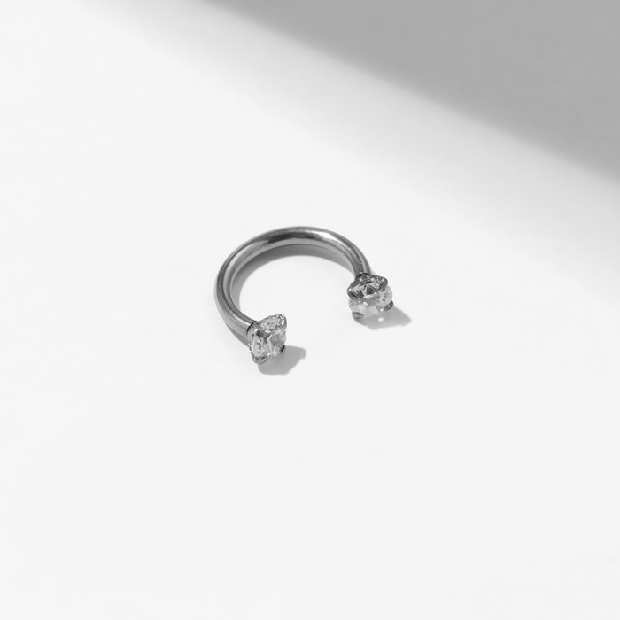 Пирсинг в бровь «Сияние», d=8 мм, цвет белый в серебре Пирсинг в бровь «Сияние», d=8 мм, цвет белый в серебре