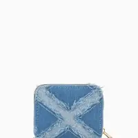 Кошелёк женский на молнии 8.5&times;2&times;11 см, джинсовый, голубой