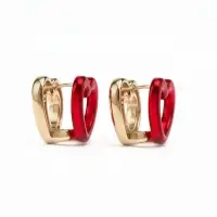 Серьги &laquo;Сердце двойное&raquo;, красные в серебре
