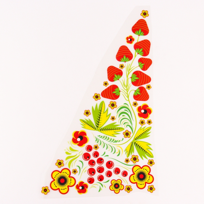 Термонаклейка «Хохлома ягодки», уголок слева, 20 х 35 см, набор 10 шт. Термонаклейка «Хохлома ягодки», уголок слева, 20 х 35 см, набор 10 шт.