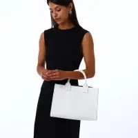 Сумка женская тоут TEXTURA на молнии, 33&times;9&times;23 см, белая