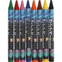 Восковые мелки 8 цветов, ErichKrause Kids Space Animals, трёхгранные