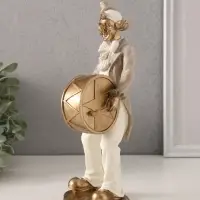 Фигурка полистоун &laquo;Клоун с барабаном&raquo;, бело-бежевый, 10&times;6&times;23.5 см