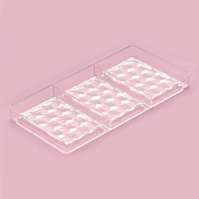 Форма для шоколада KONFINETTA &laquo;Плитка шоколада&raquo;, 33&times;16.5&times;2.5 см, 3 ячейки 7.5&times;11.3 см, пластик, прозрачная