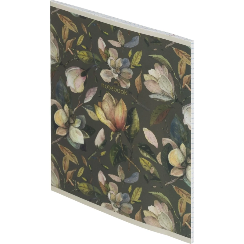 Бизнес-тетрадь Принты А5 48л, клетка, обл. мел. картон, скрепка,Цветы