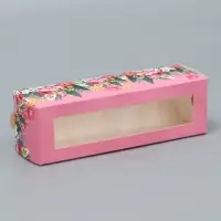 Коробка для макарун, кондитерская упаковка «Любимому воспитателю», 18 х 5.5 х 5.5 см