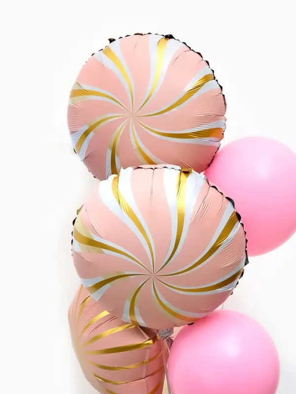 Воздушные шары "Розовые грани" фольга, латекс, набор 12 штук