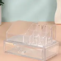 Органайзер для хранения косметики, 9 секций, с выдвижным ящиком, 18.5&times;10&times;11.5 см, прозрачный