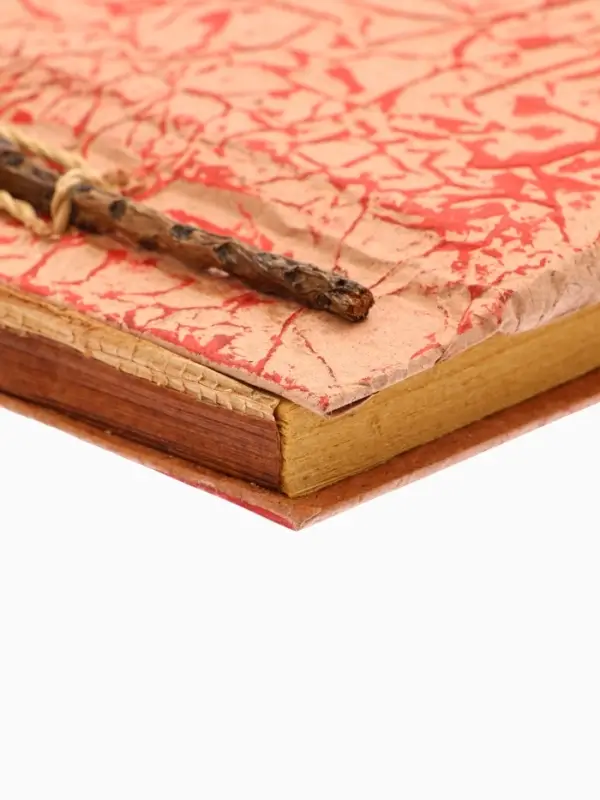 Блокнот в твёрдой обложке плетёный, 48 листов, 14&times;18&times;2 см, бежево-красный