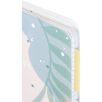 Бизнес-тетрадь 120л,клетка,А5 Flora 1,пласт.обл,серебр.спир,3раздел,линейка