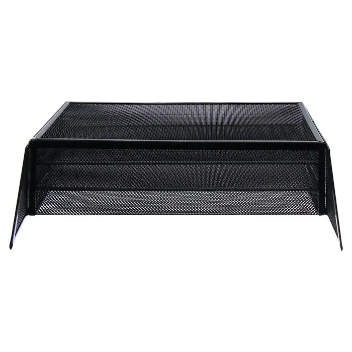 Лоток для бумаг вертикальный, металлическая сетка, 3 отделения, чёрный