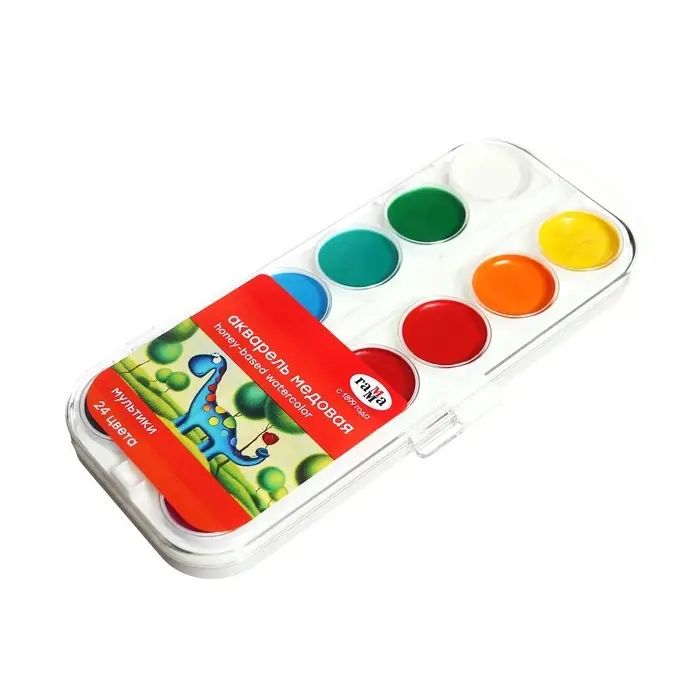 Акварель 24 цвета, «Гамма» «Мультики», без кисти, в пластиковой коробке Акварель 24 цвета, «Гамма» «Мультики», без кисти, в пластиковой коробке